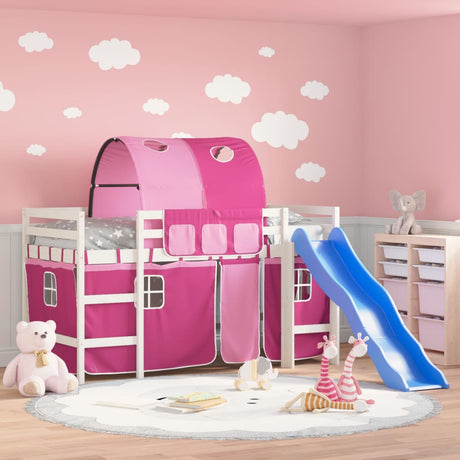 Kids' Loft Bed With Tunnel Without Mattress White&Black 80X200Cm