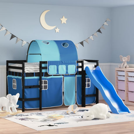 Kids' Loft Bed With Tunnel Without Mattress White&Black 80X200Cm