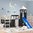 Kids' Loft Bed With Tower Without Mattress White&Black 90X190Cm