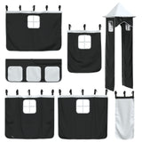Kids' Loft Bed With Tower Without Mattress White&Black 90X190Cm