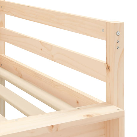 Kids' Loft Bed With Tower Without Mattress White&Black 90X190Cm