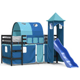 Kids' Loft Bed With Tower Without Mattress Blue