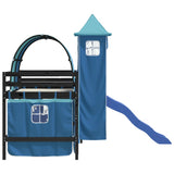 Kids' Loft Bed With Tower Without Mattress Blue
