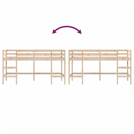 Kids' Loft Bed Without Mattress With Ladder