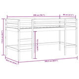 Kids' Loft Bed Without Mattress With Ladder