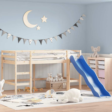 Kids' Loft Bed Without Mattress With Slide