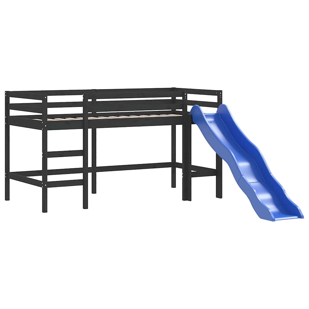 Kids' Loft Bed Without Mattress With Slide