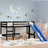 Kids' Loft Bed Without Mattress With Slide