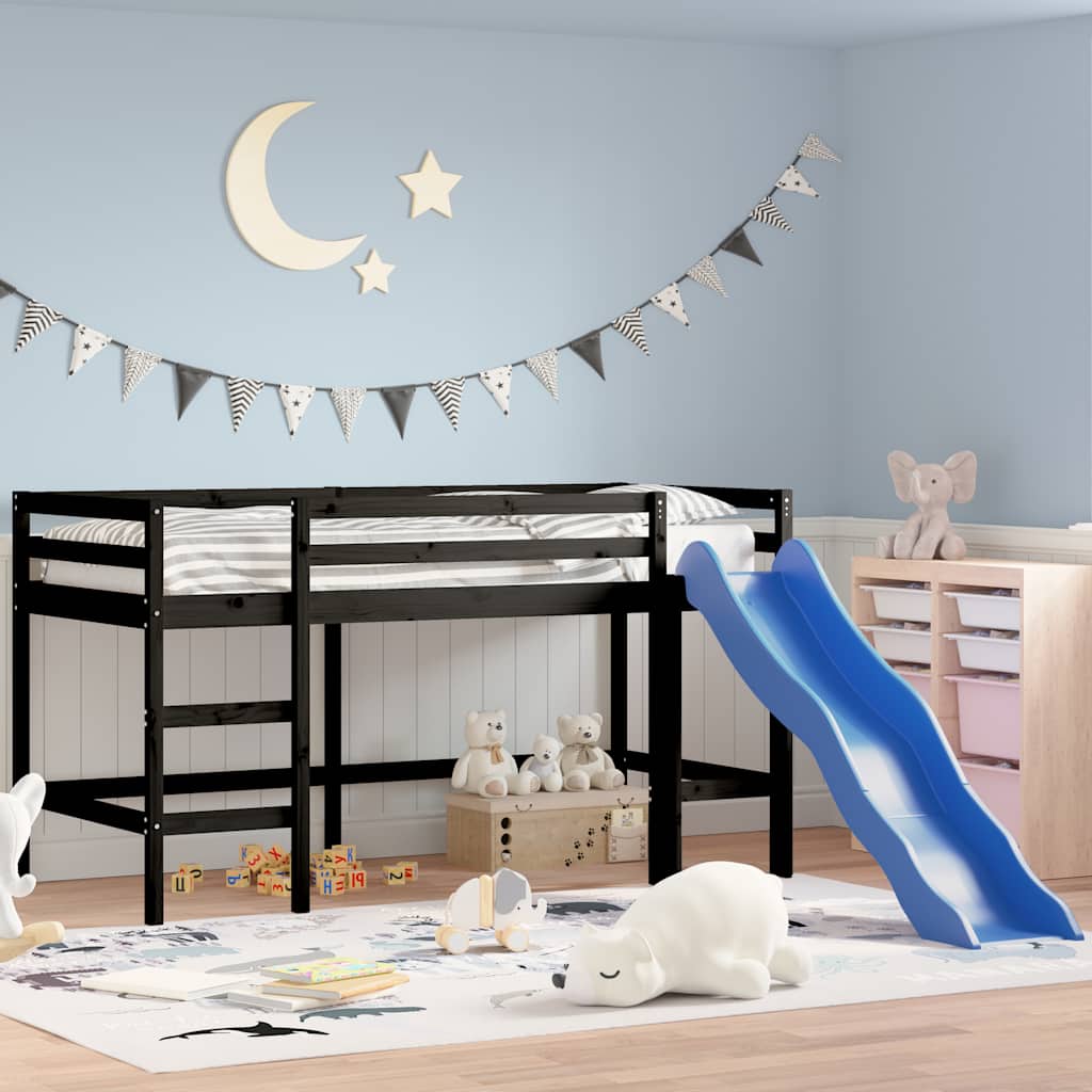 Kids' Loft Bed Without Mattress With Slide
