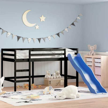 Kids' Loft Bed Without Mattress With Slide
