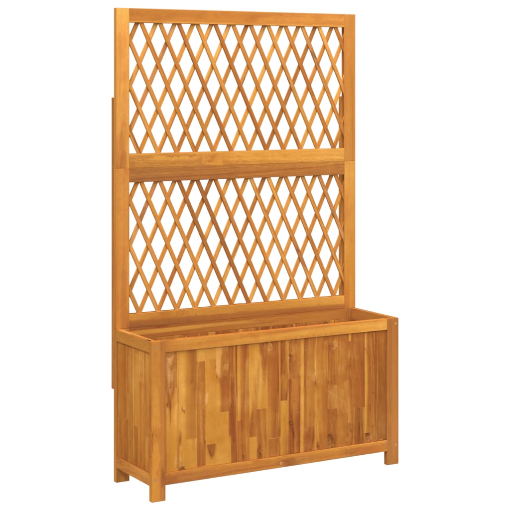 Planter With Trellis Solid Wood Acacia