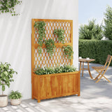Planter With Trellis Solid Wood Acacia