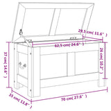 Storage Chest With Lid Solid Wood Acacia