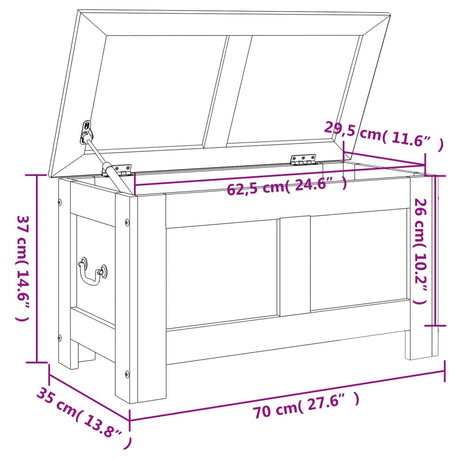 Storage Chest With Lid Solid Wood Acacia