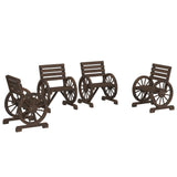 Garden Chairs 4 Pcs Solid Wood Fir