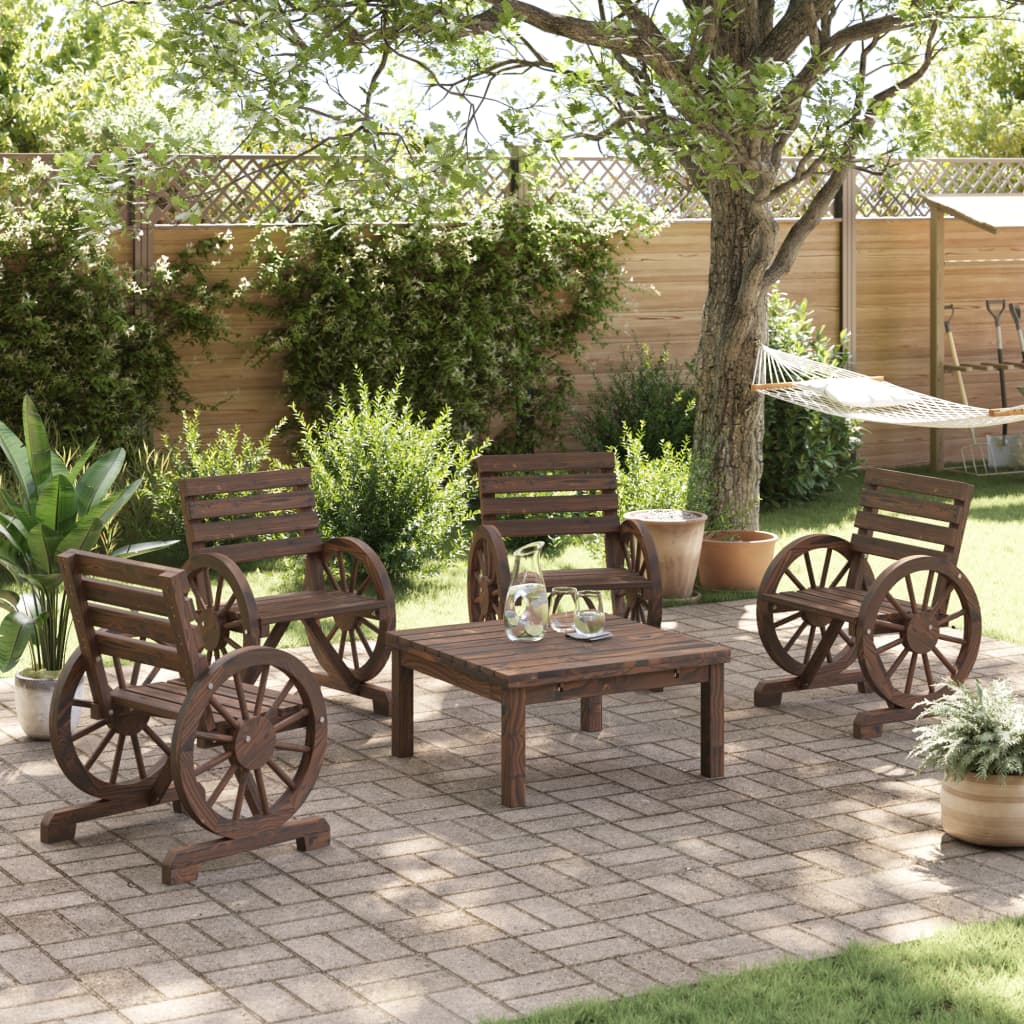 Garden Chairs 4 Pcs Solid Wood Fir