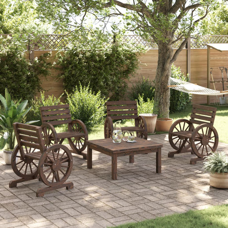 Garden Chairs 4 Pcs Solid Wood Fir