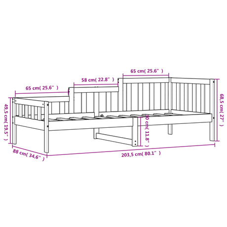 Day Bed Without Mattress Solid Wood Pine