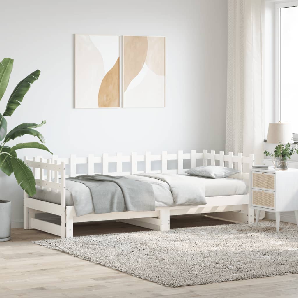 Pull-Out Day Bed Without Mattress 2X(80X200) Cm Solid Wood