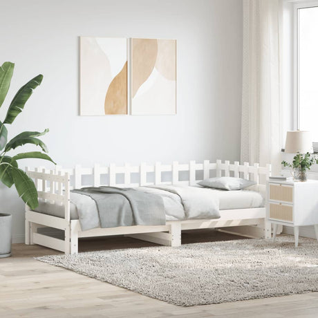 Pull-Out Day Bed Without Mattress 2X(80X200) Cm Solid Wood