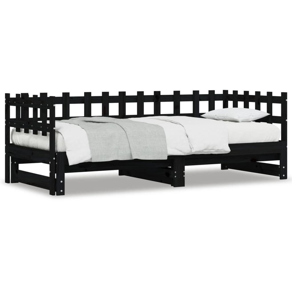 Pull-Out Day Bed Without Mattress 2X(80X200) Cm Solid Wood