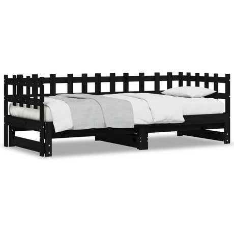 Pull-Out Day Bed Without Mattress 2X(80X200) Cm Solid Wood