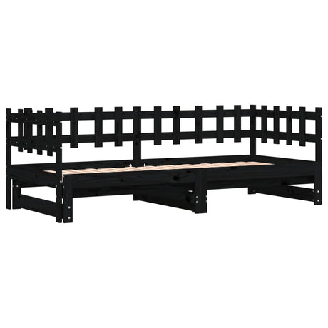 Pull-Out Day Bed Without Mattress 2X(80X200) Cm Solid Wood
