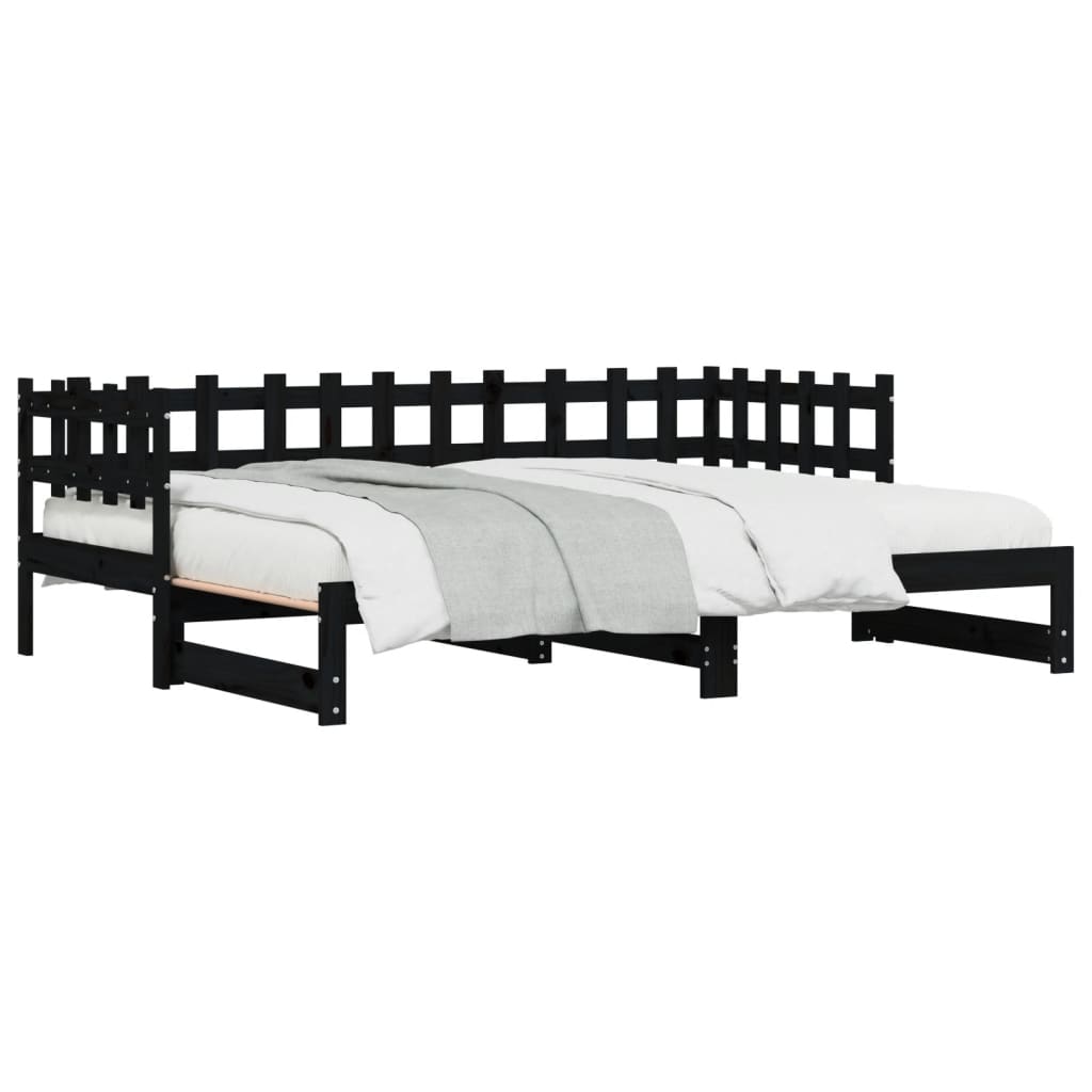 Pull-Out Day Bed Without Mattress 2X(80X200) Cm Solid Wood