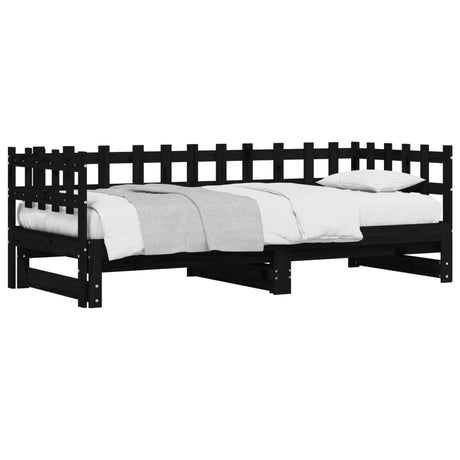 Pull-Out Day Bed Without Mattress 2X(80X200) Cm Solid Wood