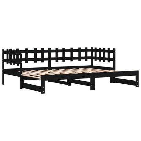 Pull-Out Day Bed Without Mattress 2X(80X200) Cm Solid Wood