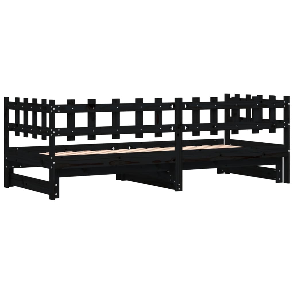 Pull-Out Day Bed Without Mattress 2X(80X200) Cm Solid Wood