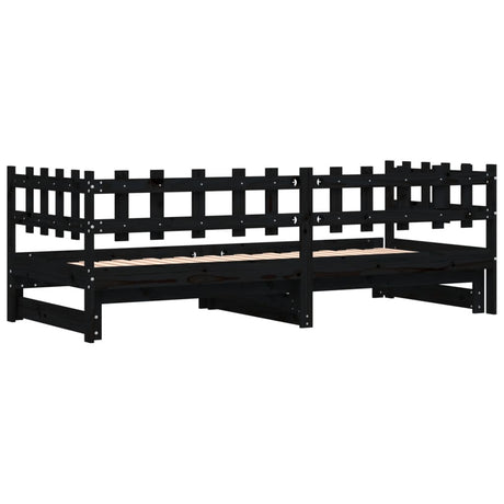 Pull-Out Day Bed Without Mattress 2X(80X200) Cm Solid Wood