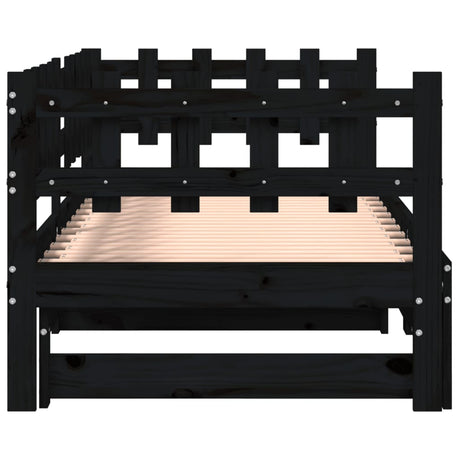 Pull-Out Day Bed Without Mattress 2X(80X200) Cm Solid Wood