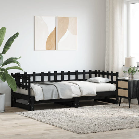 Pull-Out Day Bed Without Mattress 2X(80X200) Cm Solid Wood