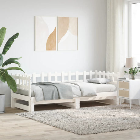 Pull-Out Day Bed Without Mattress 2X(80X200) Cm Solid Wood