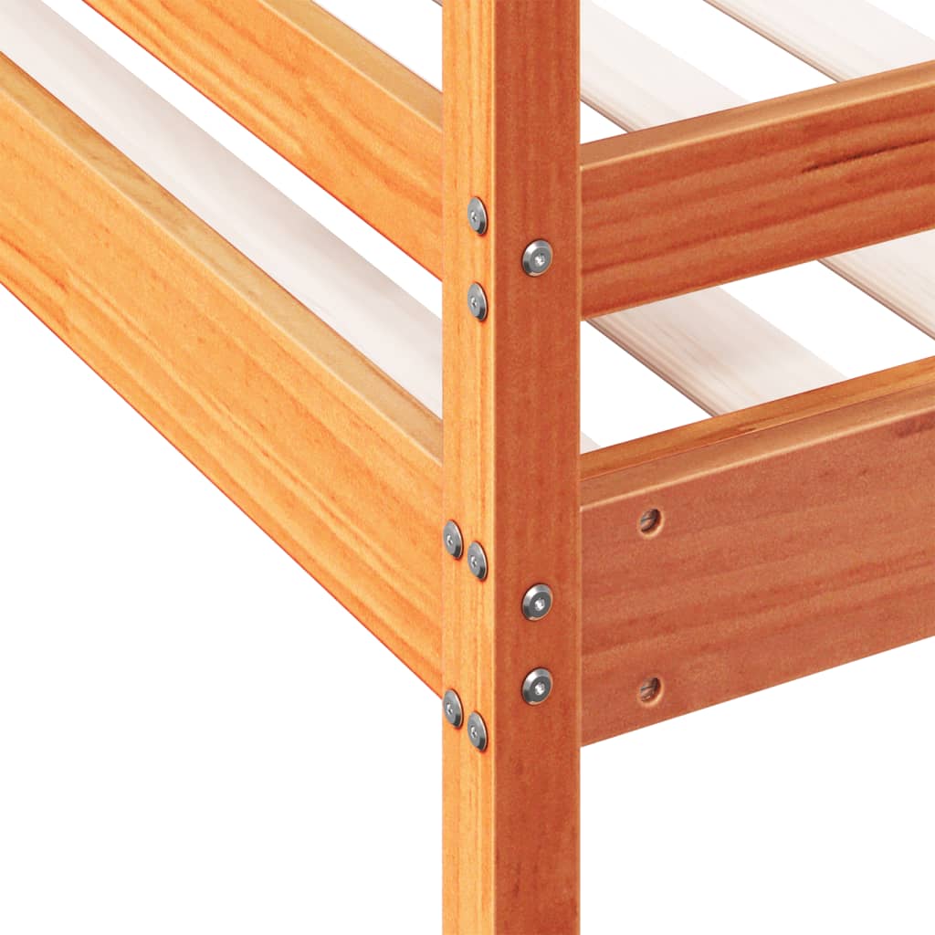 Bunk Bed without Mattress 80x200/140x200 cm Wax Brown Solid Wood