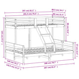 Bunk Bed without Mattress 80x200/140x200 cm Wax Brown Solid Wood