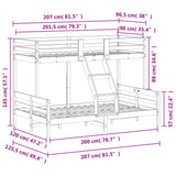 Bunk Bed Without Mattress 90X200/120X200 Cm Solid Wood