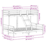 Bunk Bed Without Mattress 90X200/140X200 Cm Solid Wood
