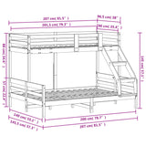 Bunk Bed Without Mattress 90X200/140X200 Cm Solid Wood