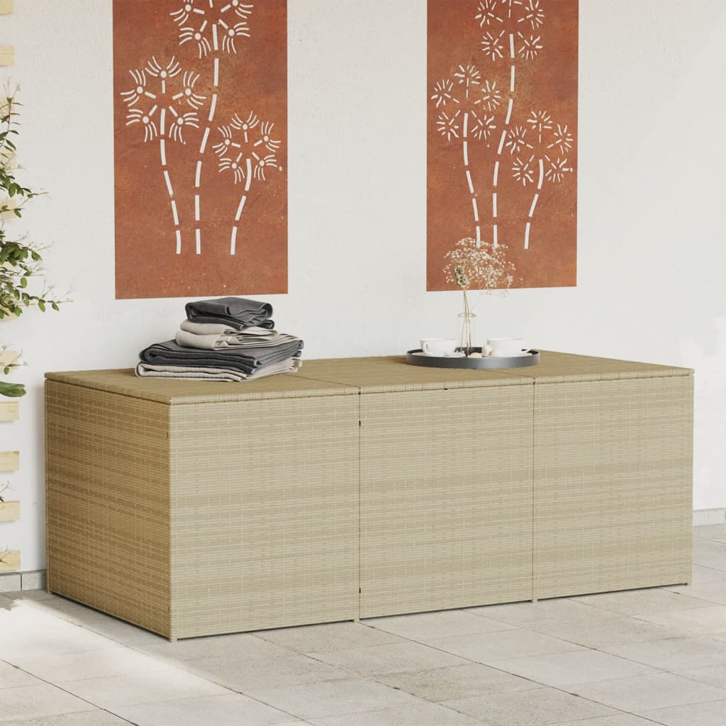 Garden Storage Box Poly Rattan