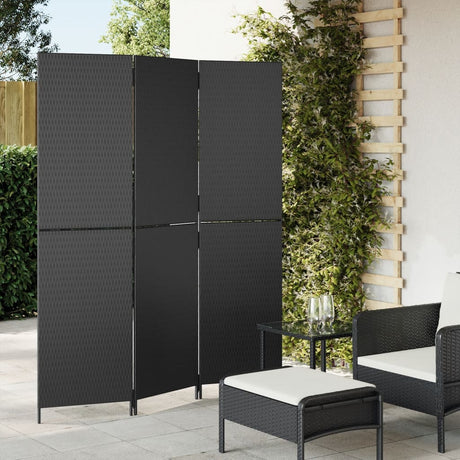 Room Divider 4 Panels Poly Rattan
