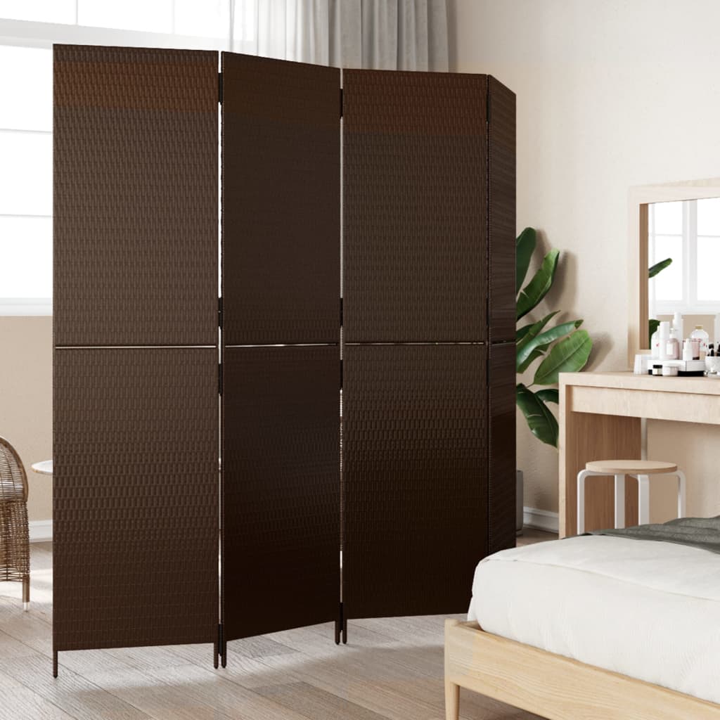 Room Divider 4 Panels Poly Rattan