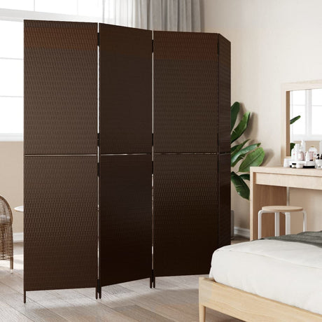 Room Divider 4 Panels Poly Rattan