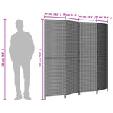 Room Divider 4 Panels Poly Rattan