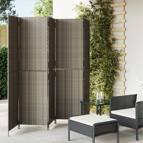 Room Divider 4 Panels Poly Rattan