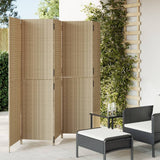 Room Divider 4 Panels Poly Rattan