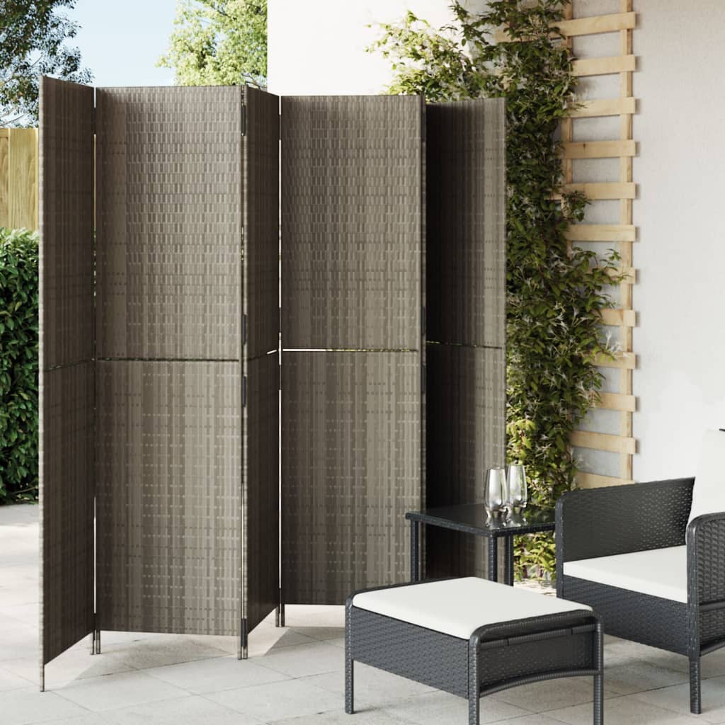 Room Divider 4 Panels Poly Rattan