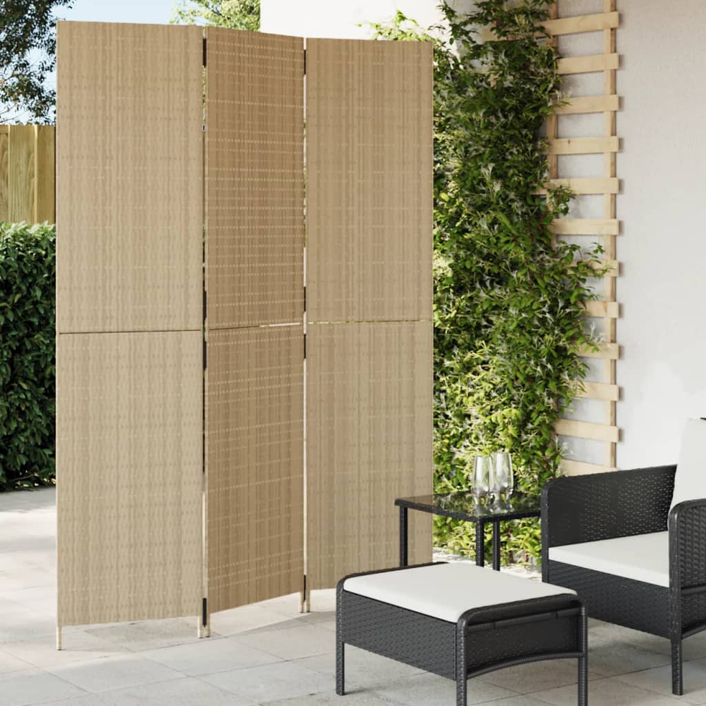 Room Divider 4 Panels Poly Rattan