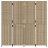 Room Divider 4 Panels Beige Poly Rattan